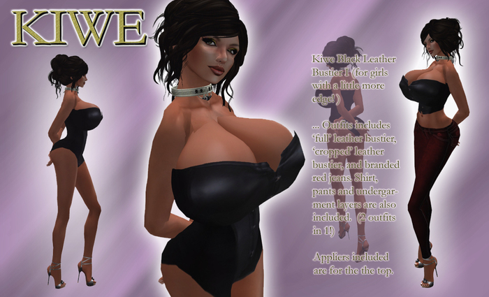 Kiwe Black Leather Bustier I for Prim B's