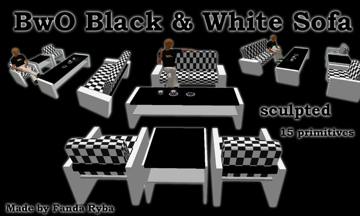 BwO Black & White Sofa Set