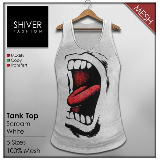 Shiver - Débardeur Mesh Blanc Scream