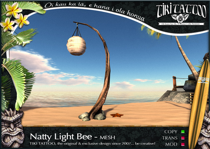 Tiki Tattoo - COPY - Natty Light with starfish switch- Mesh