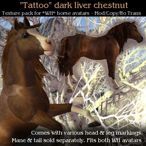 WH - Tattoo - Dark Liver Chestnut Texture Pack for Water Horse Avatars