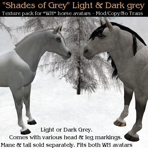 WH - Shades of Gray - light greys Texture Pack for Water Horse Avatars