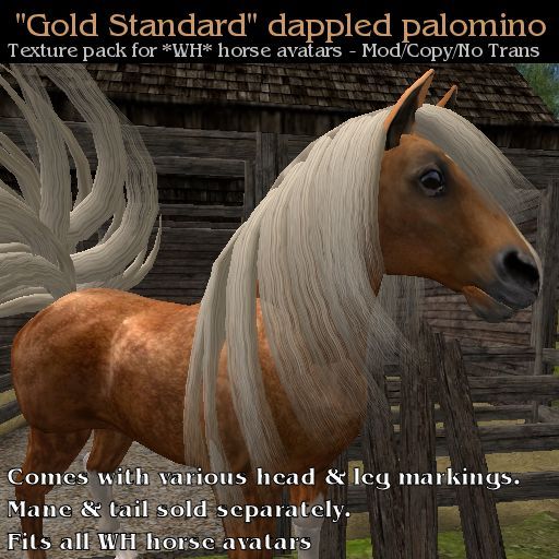 WH - Gold Standard - Dapple Palomino Texture Pack for Water Horse Avatars