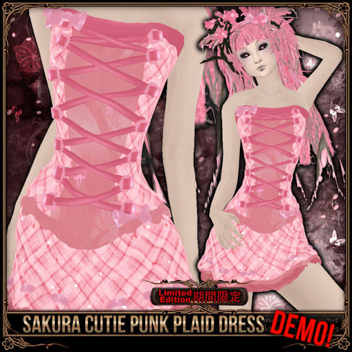 [Mesh] =^.^= Curious Kitties - [Limited Edition] Sakura Cutie Punk Plaid Dress DEMO