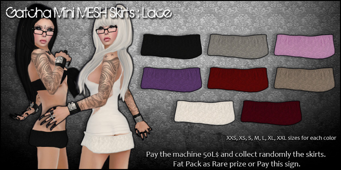 [ SAKIDE ] Mini MESH Skirts Lace