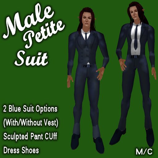 Male Petite Suit (Blue) For Male Petite Mesh Avatars