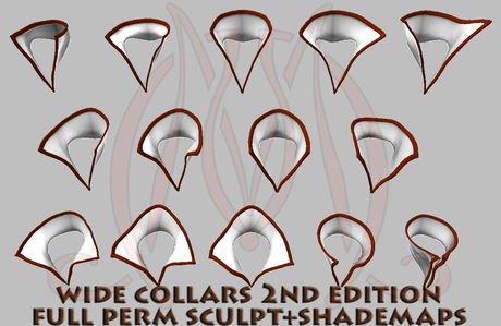 Second Life Marketplace - Wide Collars 2nd edition FULL PERM SCULPT ...