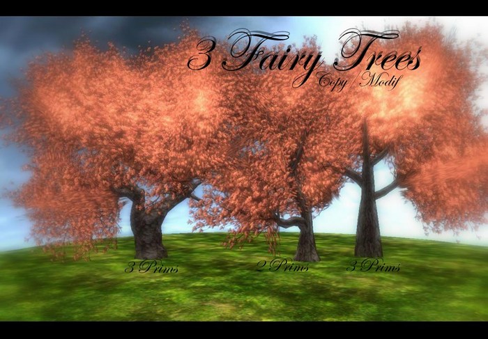-3 FAIRY TREES ORANGE-