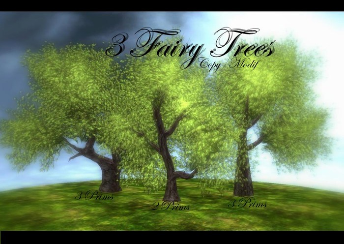 -3 FAIRY TREES GREEN-