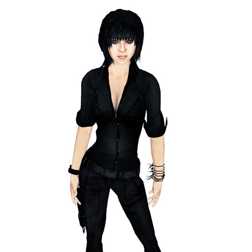 Black Female Silk Shirt/Blouse With Oriental Embroidery, Sculpted Collar and Rolled up Sleeves