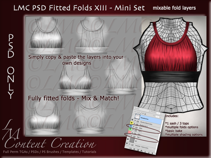 LMC PSD FILES - Fitted Folds XIII - Mini Set