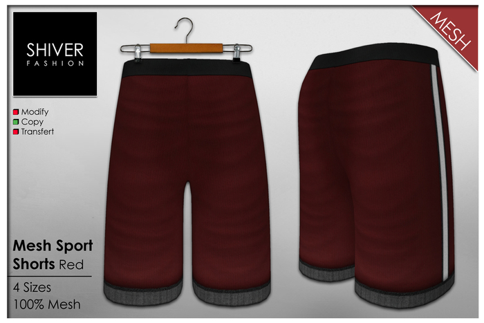 Shiver - Mesh Sport Shorts Red