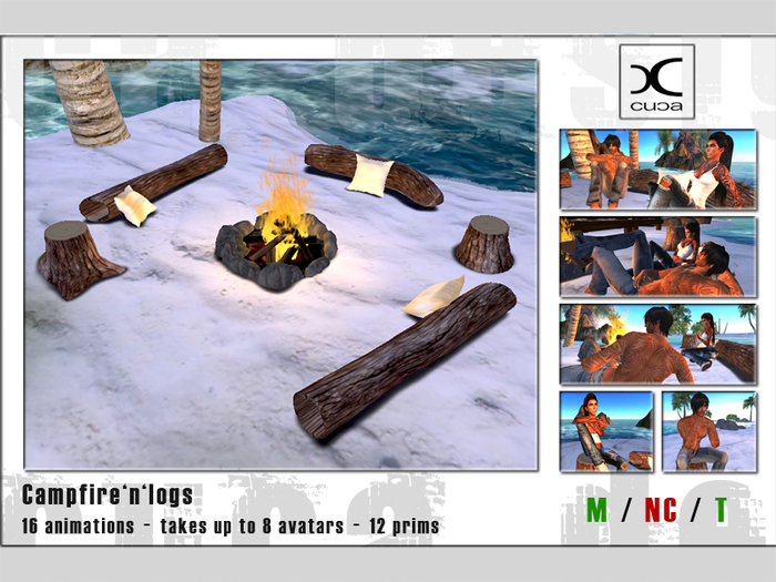 [..::CuCa Designs::..] Campfire and logs - sand