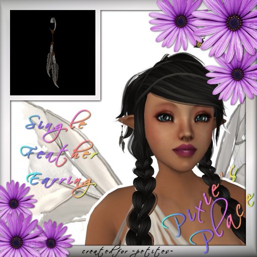~PP~ Single Earring - Tarnished Feathers
