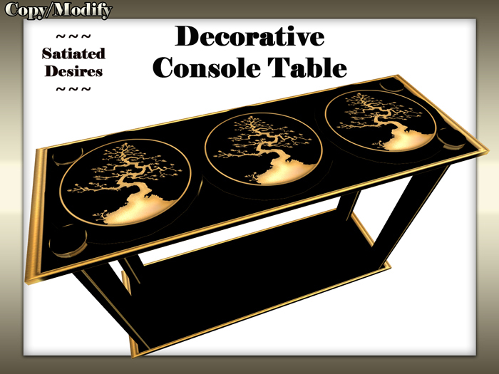 Decorative Black Lacquer Console/Sofa Table