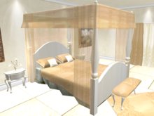 Full Victorian Beige&White Bedroom Set