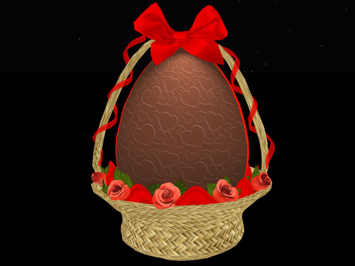 Easter Egg with Bright Red Roses