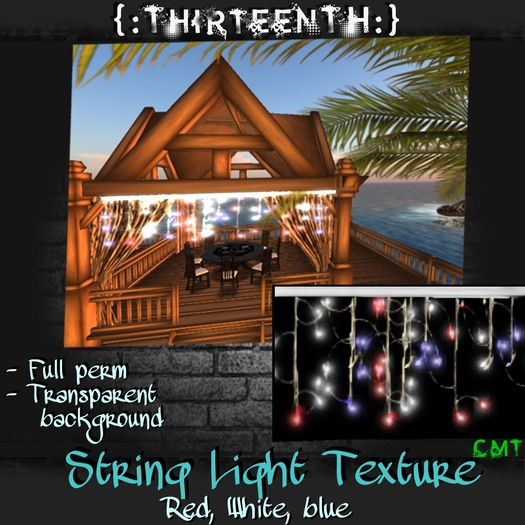 {:ThirteenTH:} String Light Texture - 4th of July (Red, White, Blue)