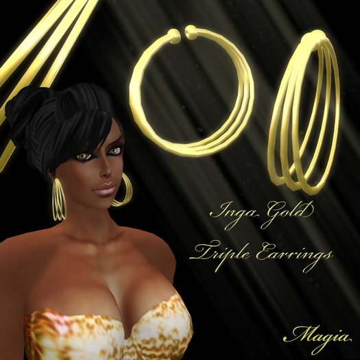 XL Hoop Earrings - Inga - Gold