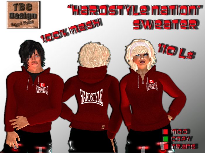 .:TBC Design:. Mesh Sweater Hardstyle Nation Red - CDN