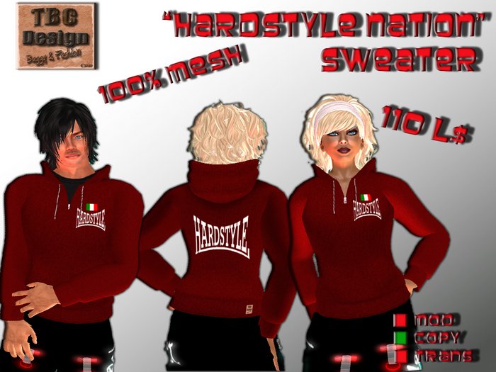 .:TBC Design:. Mesh Sweater Hardstyle Nation Red - I