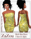 ZaZou Mini Mesh Dress Yellow 