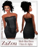 ZaZou Mini Mesh Dress Black Waterfall 