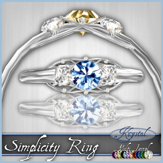 ::: Krystal ::: Simplicity Ring - Silver (MultiJewel)