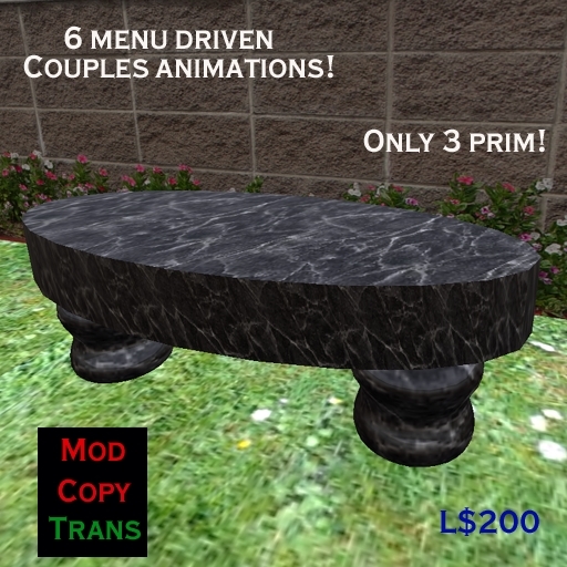Park Bench - Marble - Black (cpls-oval)