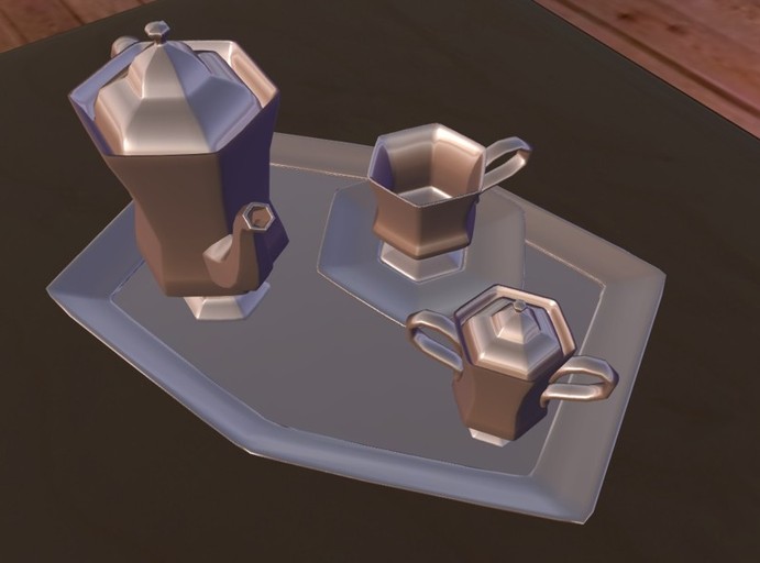 Sculpted coffee/tea set (hexagonal)