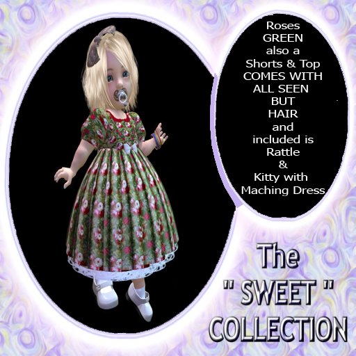Sweetheart's Roses Green Dress,Shorts,Top,Shoes