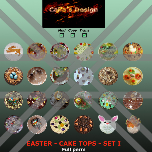 Easter - Cake tops - Set I - Full perm