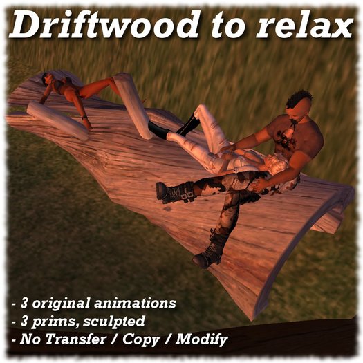Sculpted fondle driftwood with animations
