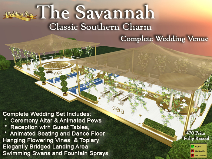 The Savannah Complete Wedding Venue * Southern Comfort & Charm! * Animated Seating
