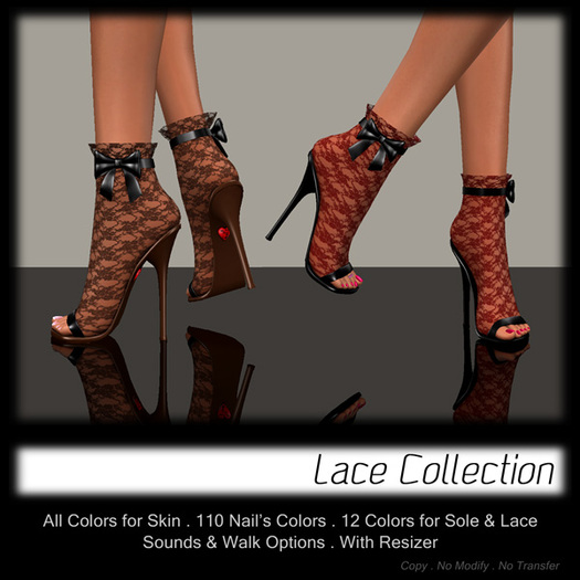 - MPP - Lace Heels - Black