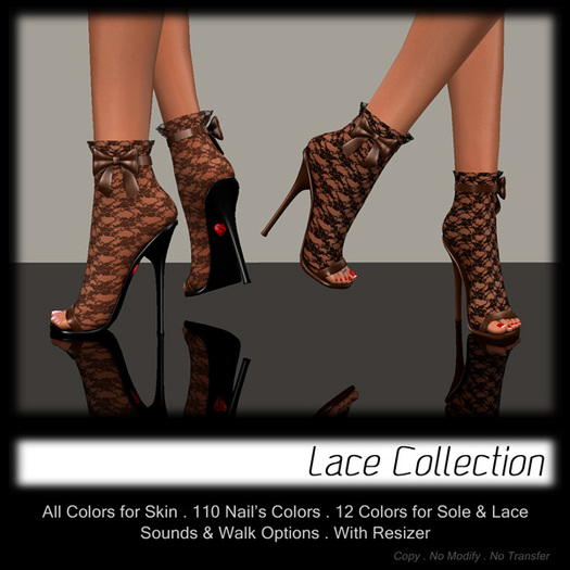 - MPP - Lace Heels - Brown