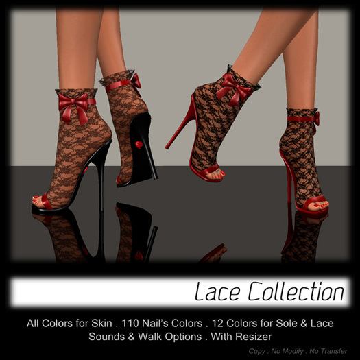- MPP - Lace Heels - Red