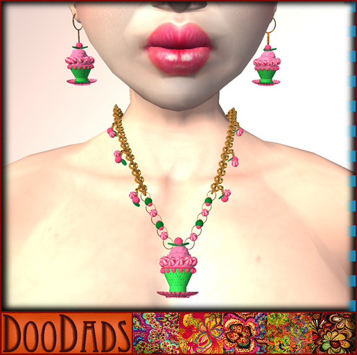DooDads - Ice Cream Sundae Necklace & Earrings