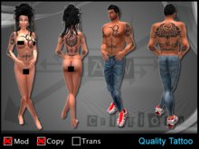 ZAW - Tattoo Tribal Back & Front Z1