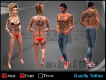 ZAW - Tattoo Tribal Back & Front Z3