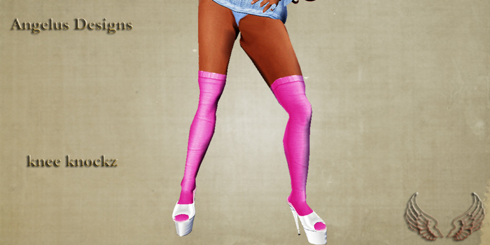 Socks knee knocks neon pink