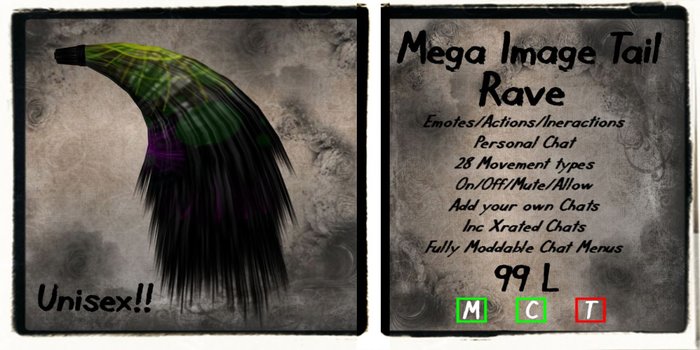 Psychotic Neko Tail Mega Image Rave Unisex PN