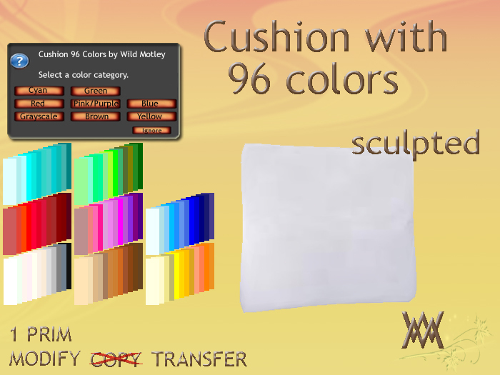 Cushion colormenu by Wild Motley