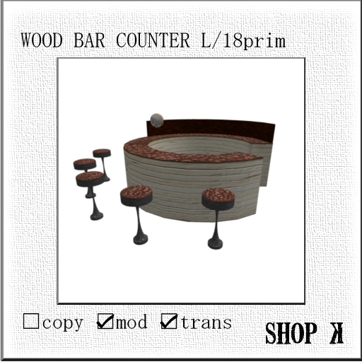 WOOD BAR COUNTER L