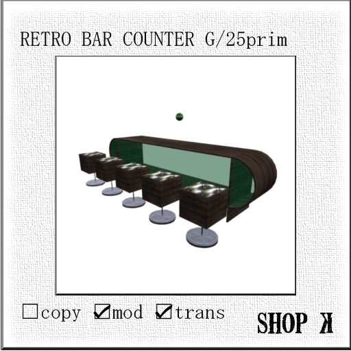 RETRO BAR COUNTER GREEN