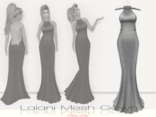 !Rebel Hope Designs - Lalani Mesh Halter Gown Silver