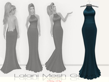 !Rebel Hope Designs - Lalani Mesh Halter Gown Aqua