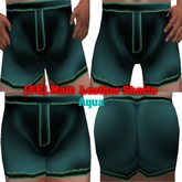 [SK] Male  Leather Shorts - Aqua