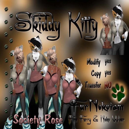 FurNekoism- Skiddy Kitty - Society Rose (Promo Price)