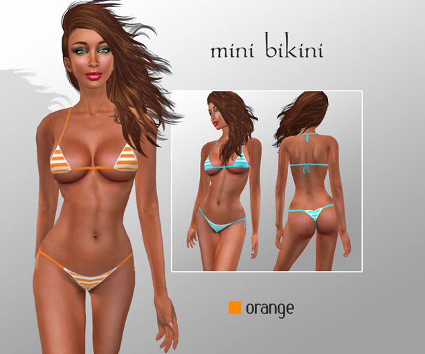 *FOTZI* Mini Bikini - White and Orange striped
